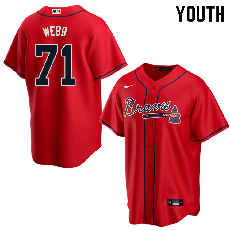 Nike Youth #71 Jacob Webb Atlanta Braves Baseball Jerseys Sale-Red